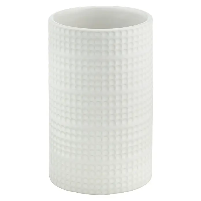 Diaqua Mundspülbecher Emilia - Ø x H: 7 x 11,9 cm, Keramik, Weiß - Vorderansicht
