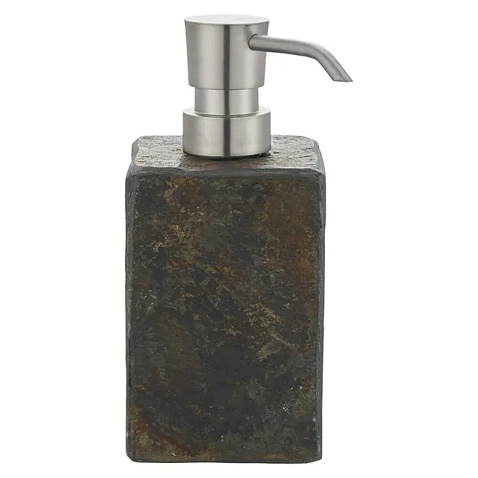 Diaqua Seifenspender Ardezio - L x B x H: 7,1 x 7,1 x 16,3 cm, Schiefer, Natur - Vorderansicht