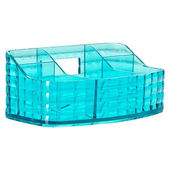 Diaqua Ablagebox Glady - L x B x H: 18,5 x 10,5 x 7,5 cm, Kunststoff, Türkis-Transparent - Diagonale Ansicht