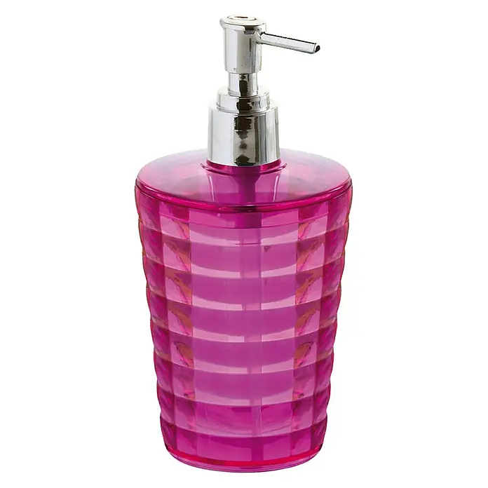 Diaqua Seifenspender Glady - Ø x H: 8,5 x 17 cm, Kunststoff, Pink-Transparent - Vorderansicht