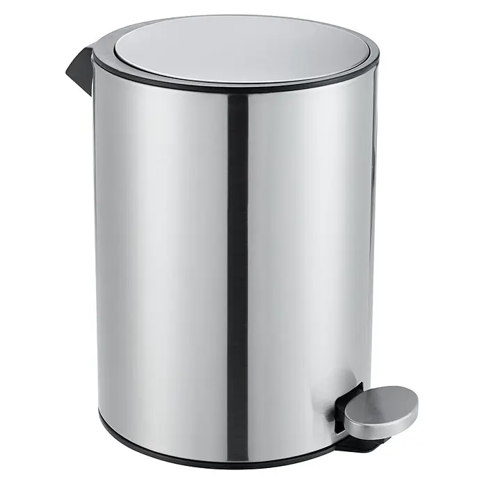 Diaqua Treteimer Elegance - Ø x H: 19,1 x 25,9 cm, Fassungsvermögen: 3 l, Stahl, Silber - Diagonale Ansicht