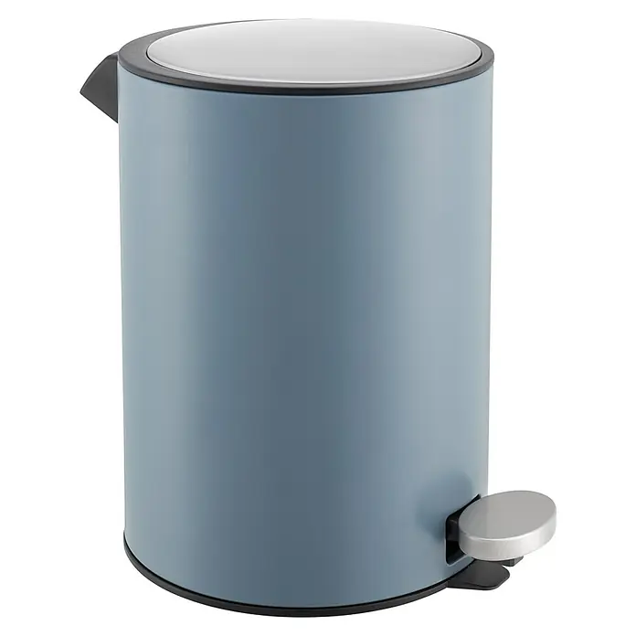 Diaqua Treteimer Elegance - Ø x H: 19,1 x 25,9 cm, Fassungsvermögen: 3 l, Stahl, Blau - Diagonale Ansicht