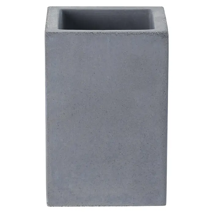 Diaqua Mundspülbecher Cement - L x B x H: 7 x 7 x 11 cm, Zement, Dunkelgrau - Vorderansicht