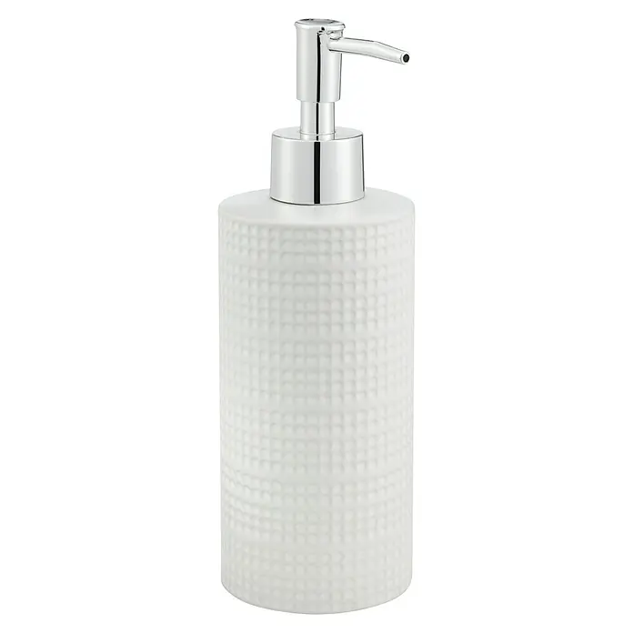 Diaqua Seifenspender Emilia - Ø x H: 7 x 20,2 cm, Keramik, Weiß - Vorderansicht