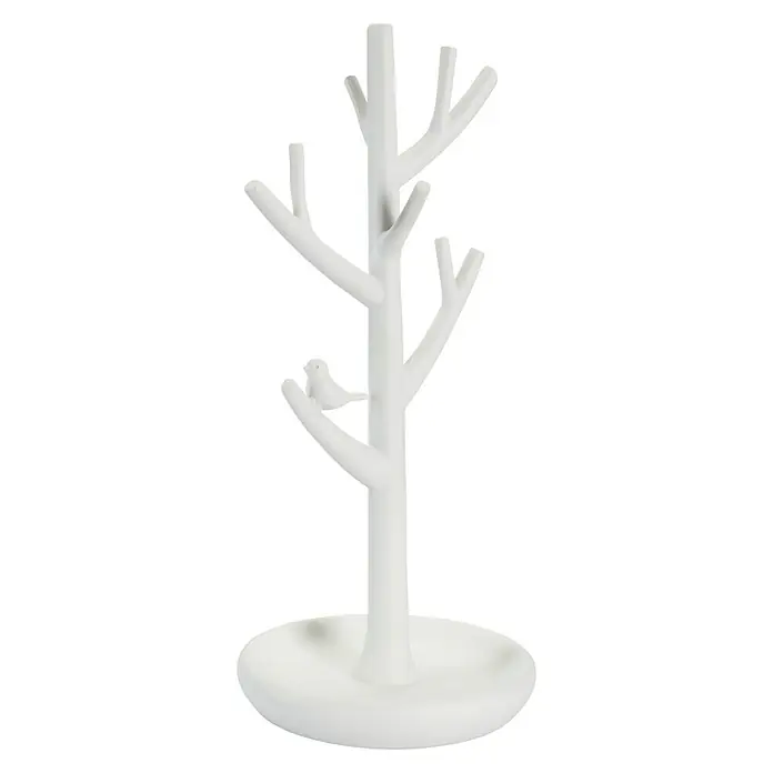Diaqua Schmuckständer Baum - Ø x H: 12,7 x 29,5 cm, Kunststoff, Weiß - Diagonale Ansicht