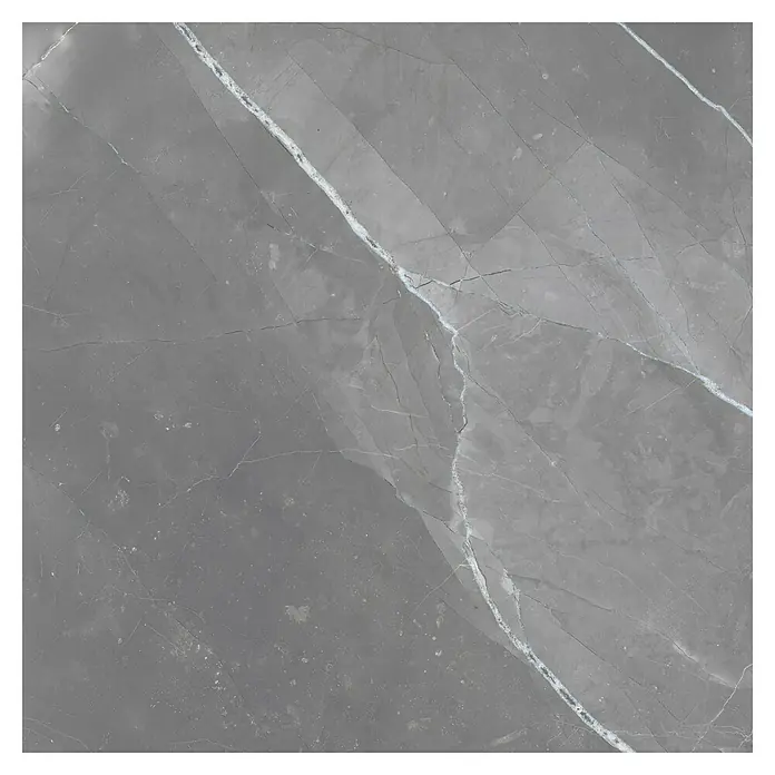 Feinsteinzeugfliese Amani Marble Light - 80 x 80 cm, Grau, Glänzend - Vorderansicht