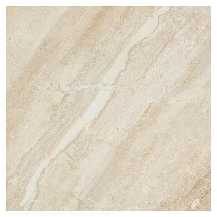 Feinsteinzeugfliese Breccia Diano - 80 x 80 cm, Beige, Glänzend - Vorderansicht