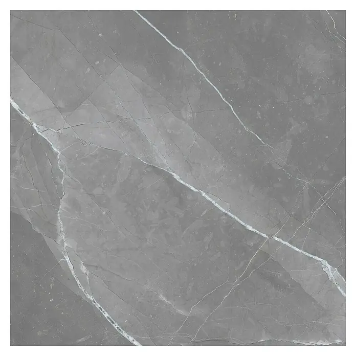 Feinsteinzeugfliese Amani Marble Light - 80 x 80 cm, Grau, Glänzend - Vorderansicht