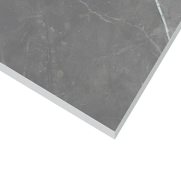 Feinsteinzeugfliese Amani Marble Light - 80 x 80 cm, Grau, Glänzend - Detailaufnahme