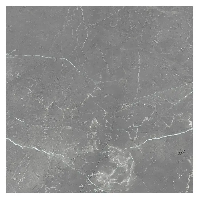 Feinsteinzeugfliese Amani Marble Light - 80 x 80 cm, Grau, Glänzend - Vorderansicht