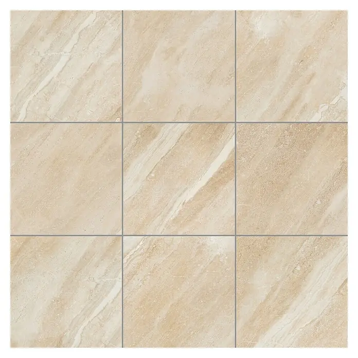 Feinsteinzeugfliese Breccia Diano - 80 x 80 cm, Beige, Glänzend - Vorderansicht