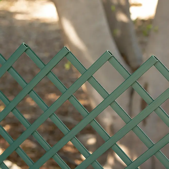 Celosía PVC 48 mm - An x Al: 1 x 2 m, Verde - Primer plano