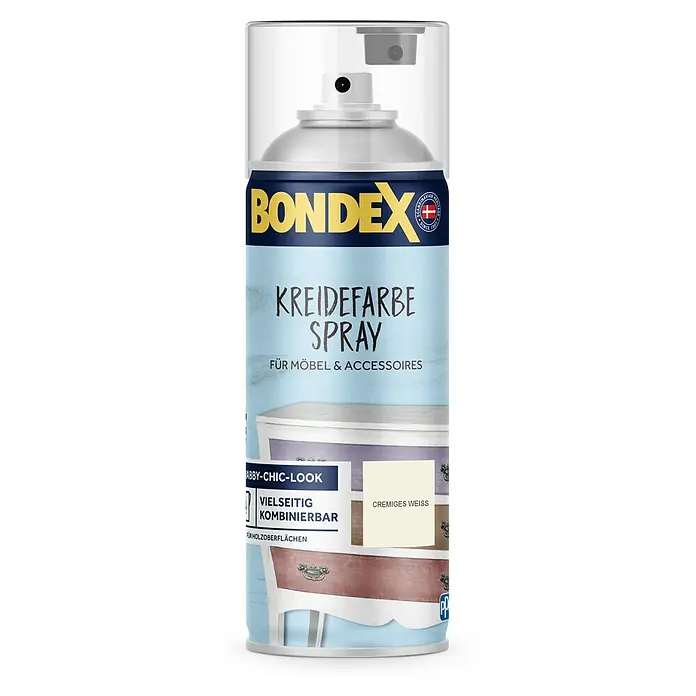 Bondex Kreidespray für Möbel & Accessoires - Cremiges Weiß, 400 ml, Stumpfmatt - Vorderansicht