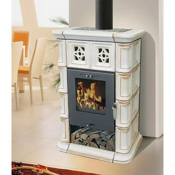 Domofire Kamin na drva Bonn II - 7 kW, Krem - smeđe boje - Živopisni prikaz
