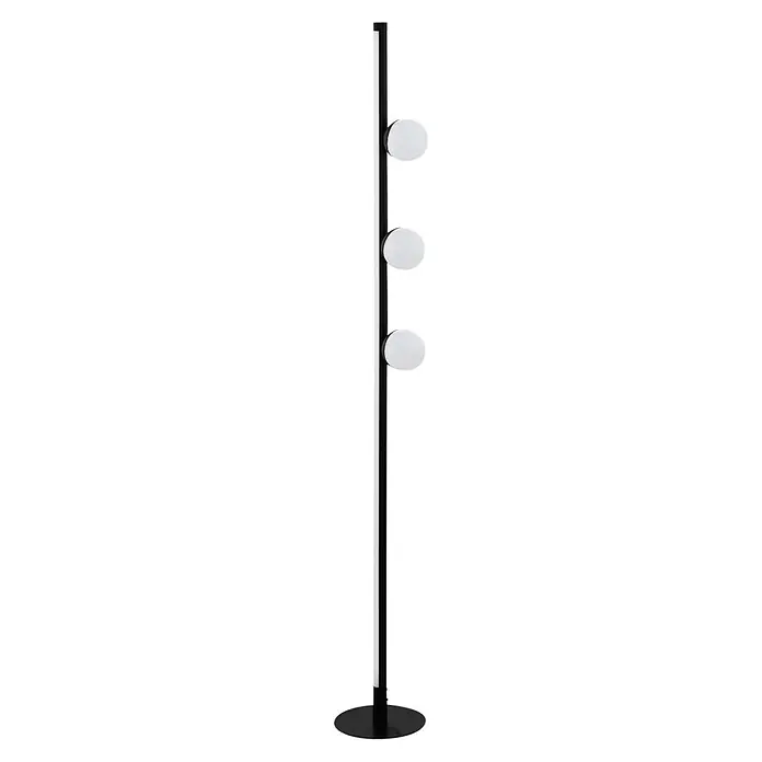 Eglo LED stajaća svjetiljka Phianeros - 12 W, Visina: 140 cm, Crne boje, Opal, Topla bijela - Dijagonalni pogled
