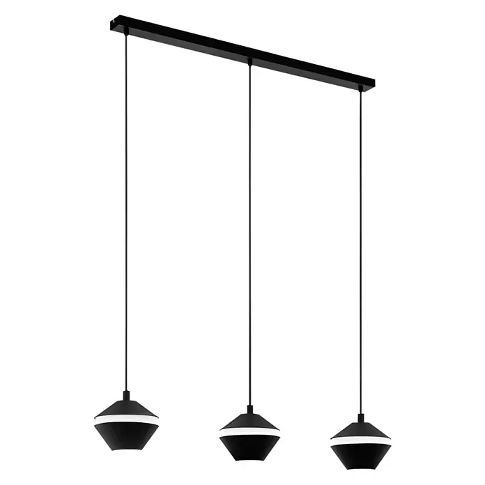 Eglo LED viseća svjetiljka Perpigo - 13,5 W, D x Š x V: 86,5 x 16,5 x 110 cm, Crne boje, Topla bijela - Dijagonalni pogled
