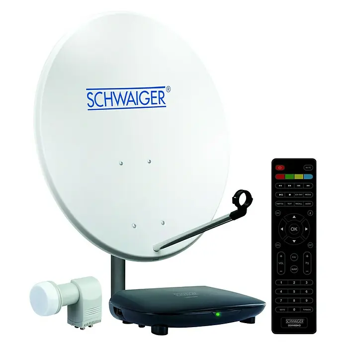 Schwaiger HD-SAT-Anlage - Durchmesser: 72 cm, Quad-LNB, 4 Teilnehmer - Vorderansicht