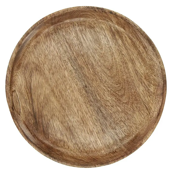 Deko-Tablett Mangoholz - Braun, Durchmesser: 30 cm - Draufsicht