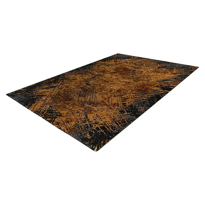 Kurzflorteppich Pablo 701 - Gold, 150 x 80 cm, 50% Polyester, 50% Polypropylen - Diagonale Ansicht