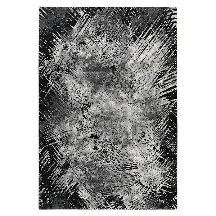 Kurzflorteppich Pablo 701 - Silber/Grau, 150 x 80 cm, 50% Polyester, 50% Polypropylen - Vorderansicht