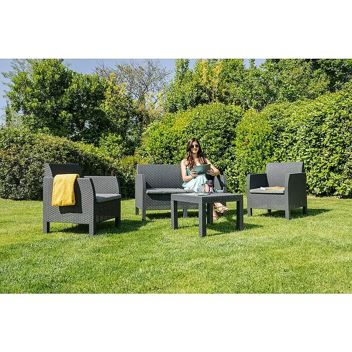 Toomax Loungeset Matilde - 4-delig, Kunststof, Zwart - Toepassingsvoorbeeld