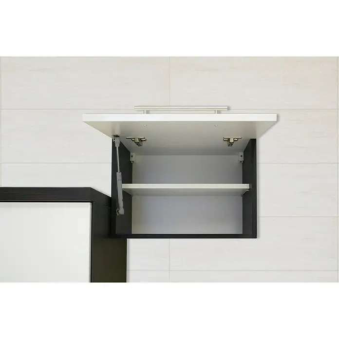 Respekta Premium Küchenzeile RP210ESCBO - Breite: 210 cm, Mit Elektrogeräten, Schwarz Hochglanz - Stimmungsaufnahme