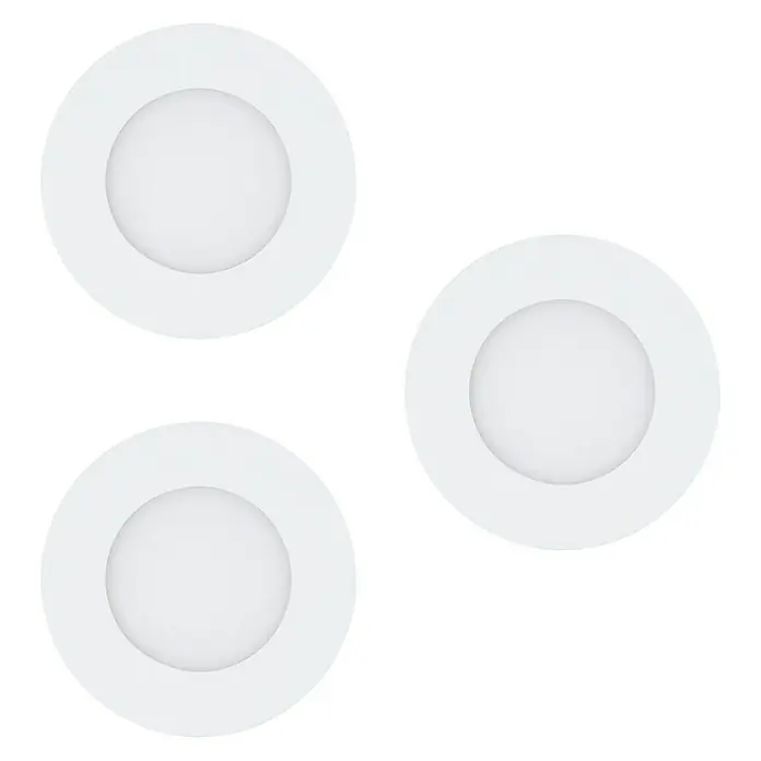 Eglo Led-inbouwverlichtingset Fueva 1 - 8,1 W, l x b x h: 8,5 x 8,5 x 3 cm, Wit, 3 st., Warm wit - Vooraanzicht