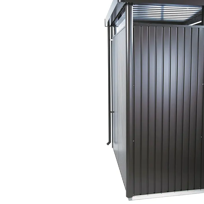 Biohort HighLine Regenfallrohr-Set - Passend für: Biohort Gerätehaus HighLine, Dunkelgrau Metallic, 205,5 cm - Stimmungsaufnahme
