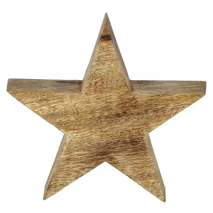 Holzstern - Mangoholz, 15 cm - Vorderansicht