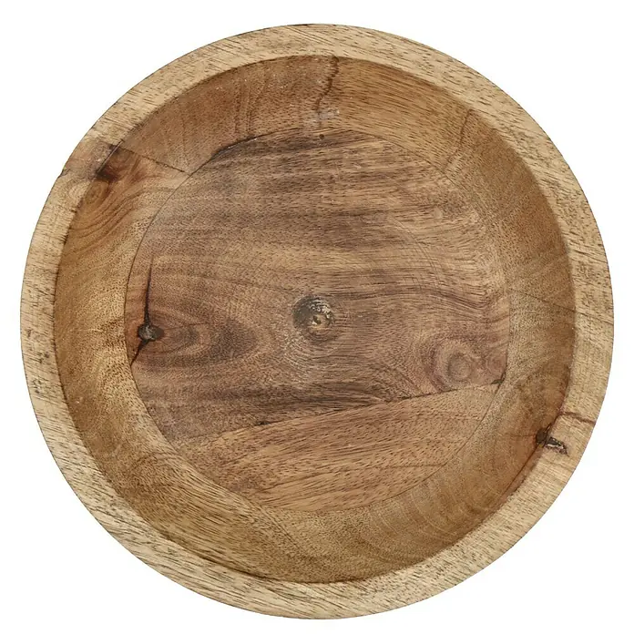 Holzschale - Ø x H: 20 x 6 cm, Rund, Mangoholz - Ansicht von oben