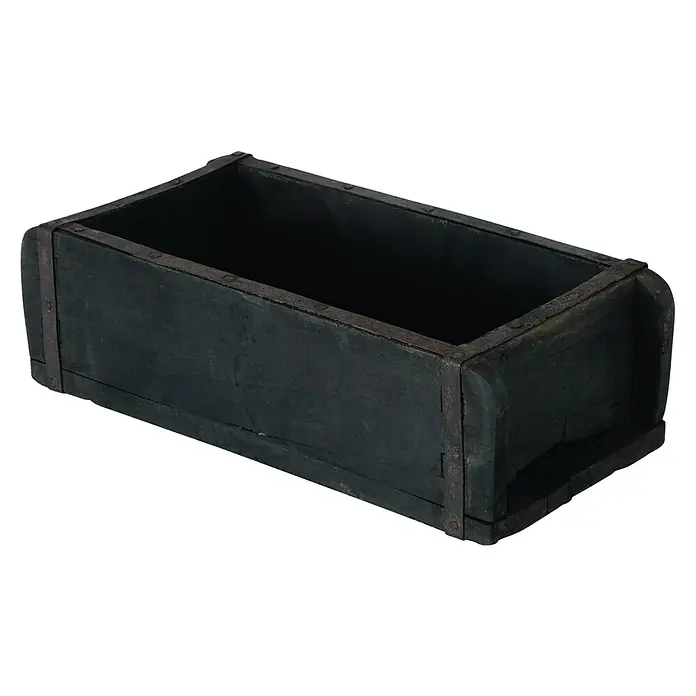 Holzkiste Rygge - L x B x H: 34 x 16 x 10 cm, Schwarz - Diagonale Ansicht