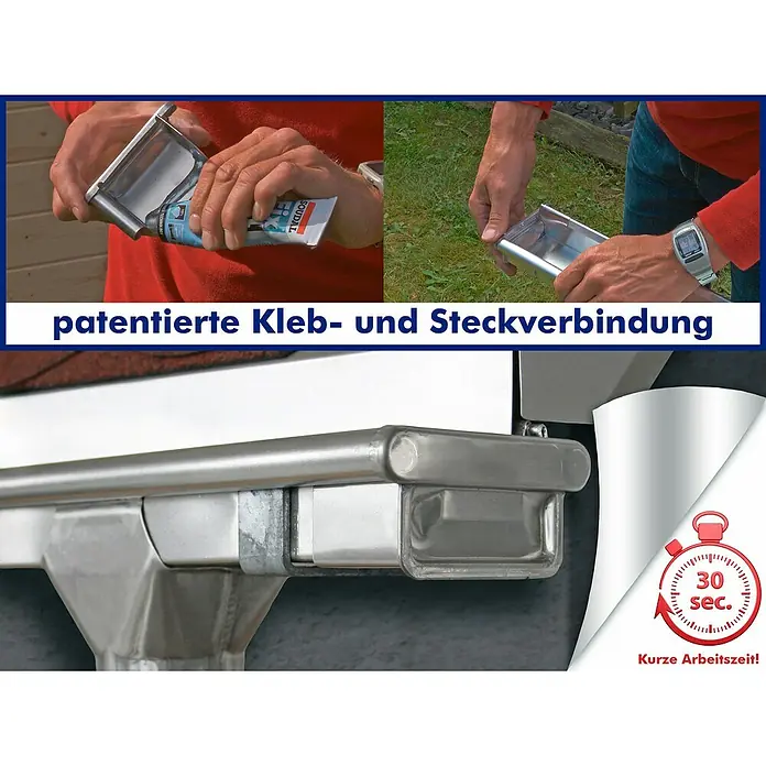 Sarei Kastendachrinne - Nennweite: 85 mm, Länge: 3 m, Zink - Informationsansicht