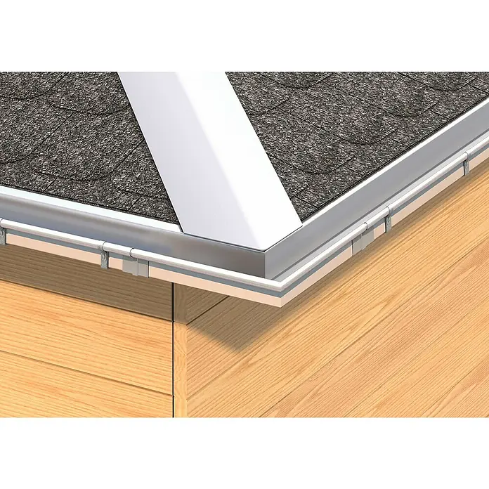 Sarei Kastenrinnenwinkel - Nennweite: 70 mm, Ausführung: Innenecke, Aluminium - Detailaufnahme