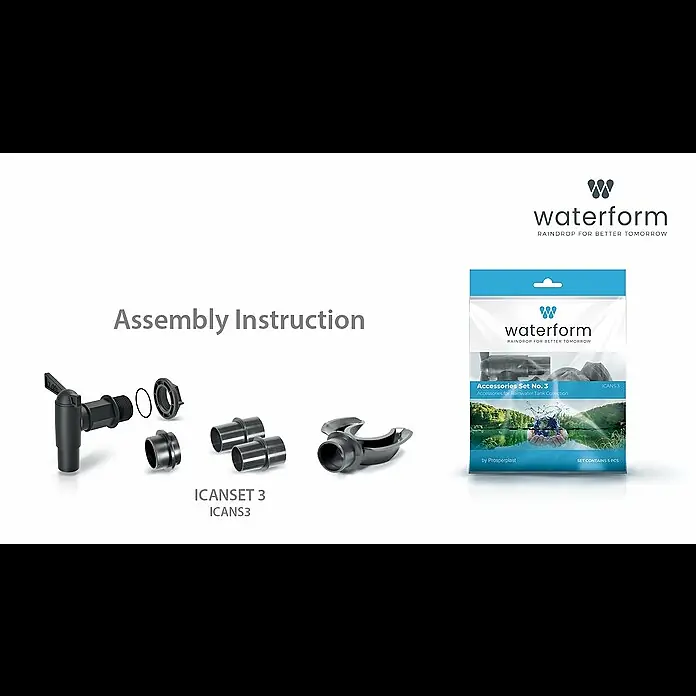 Regentonnen-Set - 5 -tlg., Passend für: Regentonnen Maze, Tube, Aquacan, Smooth, Peruno, Aqua Tower & Tower Stone