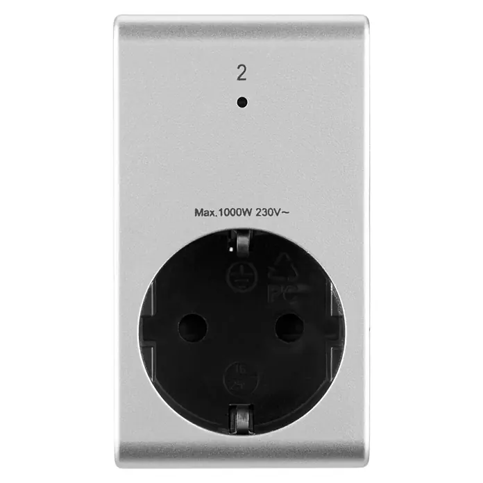 Set de enchufes inalámbricos x3 + mando a distancia - Plateado, Potencia de conexión máx.: 1.000 W - Vista frontal