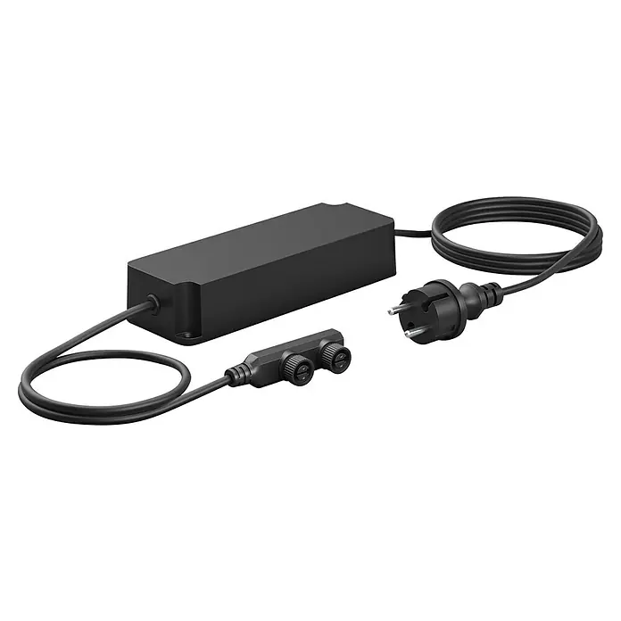 Philips Hue Netzteil Outdoor - Max. Leistung: 100 W, Schwarz, L x B x H: 20 x 7 x 4,5 cm - Diagonale Ansicht