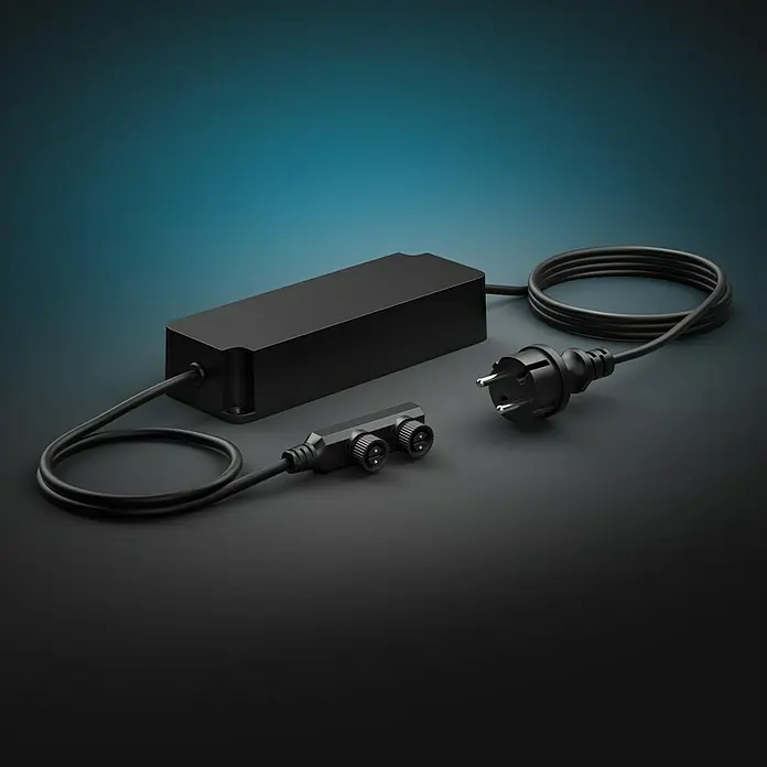 Philips Hue Netzteil Outdoor - Max. Leistung: 100 W, Schwarz, L x B x H: 20 x 7 x 4,5 cm - Stimmungsaufnahme