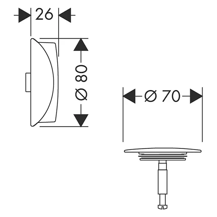 Hansgrohe Ausstattungs-Set Flexaplus - 2 -tlg., Verchromt - Skizze