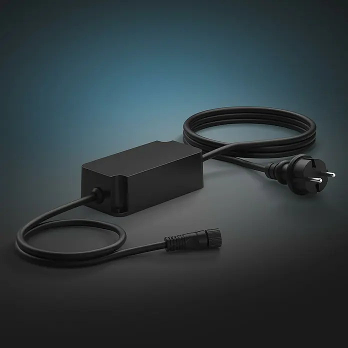 Philips Hue Netzteil Outdoor - Max. Leistung: 40 W, Schwarz, L x B x H: 13,2 x 6,5 x 4,1 cm - Stimmungsaufnahme