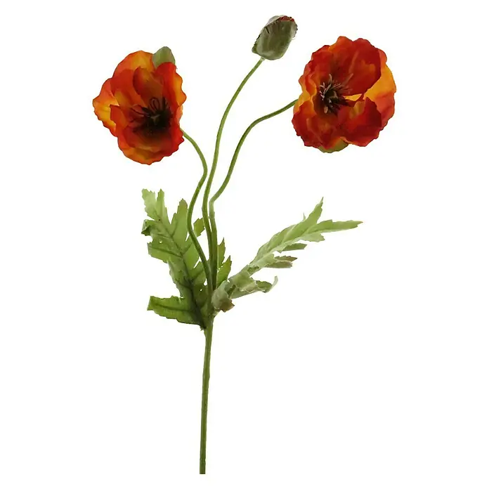 Kunstbloem Poppy Flora - Hoogte: 70 cm, Polyester - Vooraanzicht