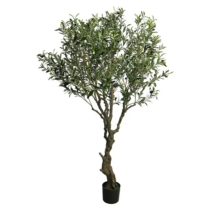 Kunstplant Olijfboom - Hoogte: 200 cm, Polyester - Vooraanzicht