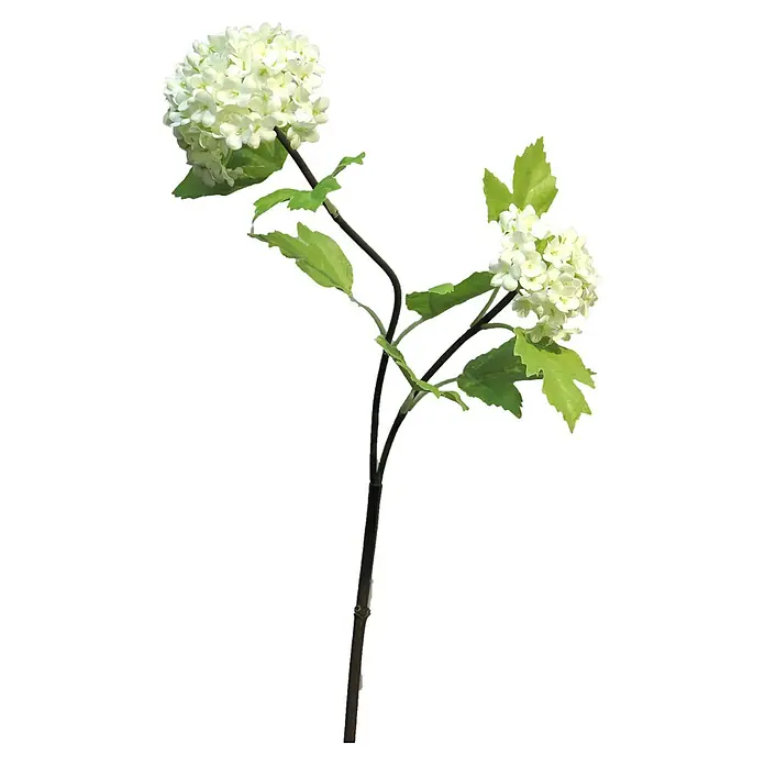 Kunstbloem Viburnum Roseum - Hoogte: 50 cm, Polyester - Vooraanzicht