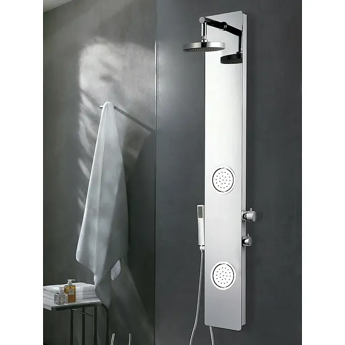 Rousseau Panel de ducha Gloss - Altura: 150 cm, Con grifo monomando, Aluminio - Foto ambiente