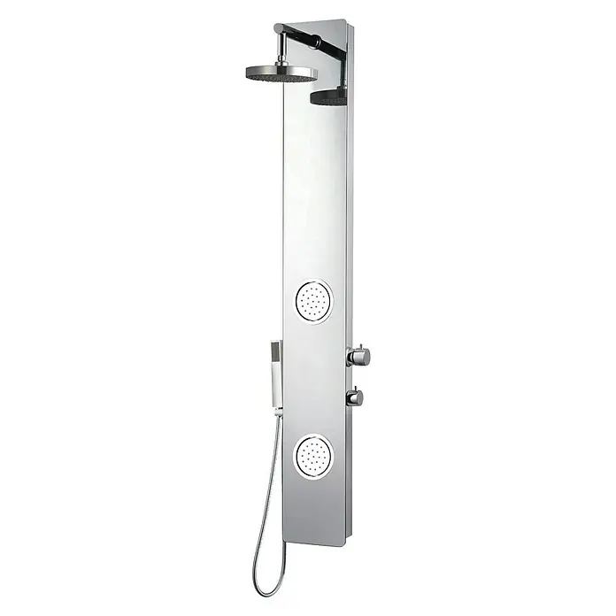 Rousseau Panel de ducha Gloss - Altura: 150 cm, Con grifo monomando, Aluminio - Vista angular