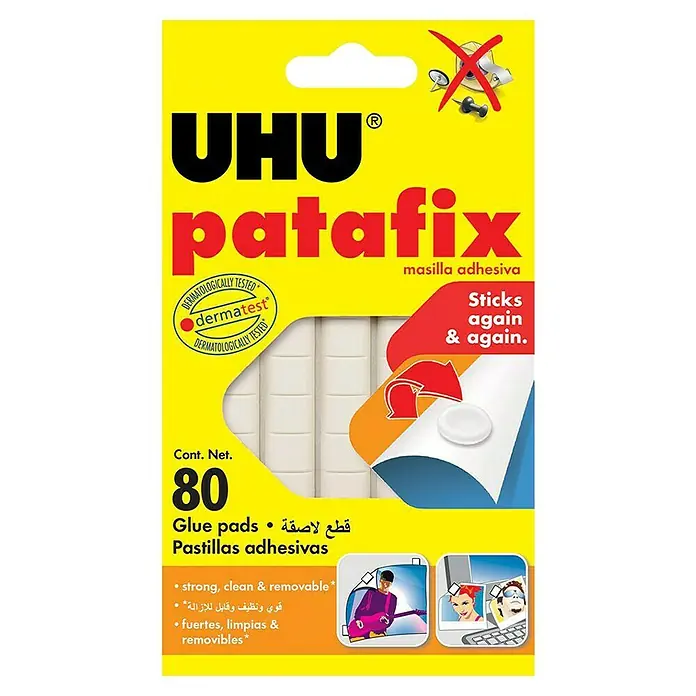 UHU Masilla adhesiva Patafix - 80 ud. - Vista frontal