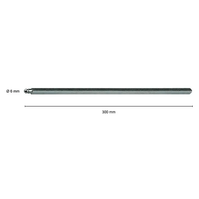 Schellenberg Vierkantstift - L x B: 300 x 6 mm, Geeignet für: Kurbelbetriebene Rollläden - Skizze