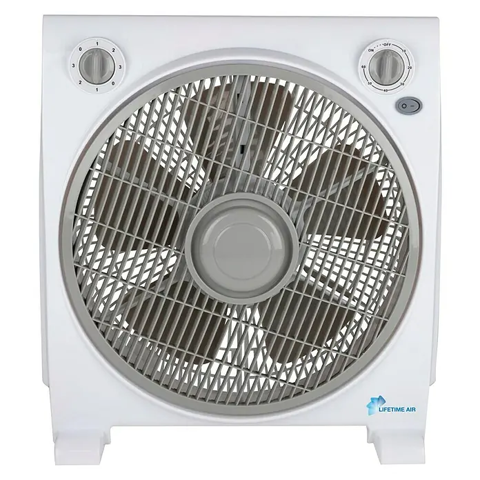 Lifetime Ventilador de suelo Box - Blanco, Diámetro: 30 cm, 45 W - Vista frontal