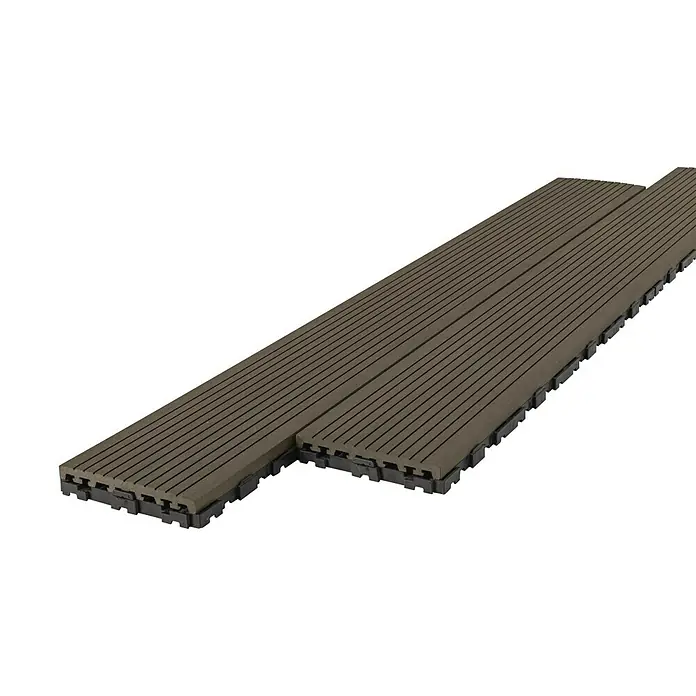 WPC-Terrassendiele mit Klicksystem - Schiefergrau, 111,3 x 14 x 2,3 cm, 4er Pack - Detailaufnahme