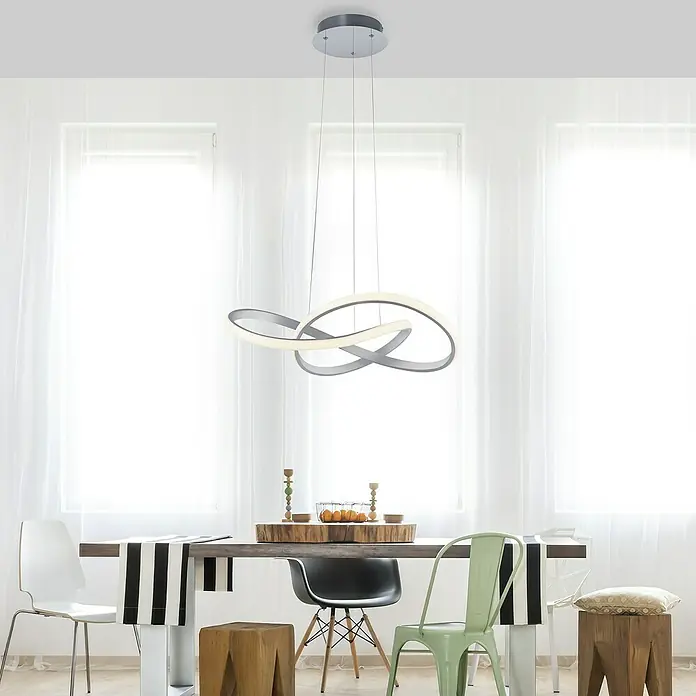 LeuchtenDirekt LED-Pendelleuchte - 29,5 W, L x B x H: 57 x 57 x 120 cm, Aluminium, Sonstige - Stimmungsaufnahme