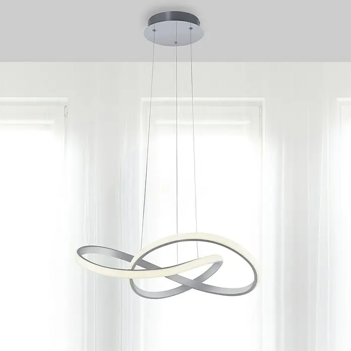 LeuchtenDirekt LED-Pendelleuchte - 29,5 W, L x B x H: 57 x 57 x 120 cm, Aluminium, Sonstige - Bildausschnitt